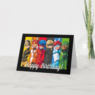 Miraculous Ladybug Character Birthday Kort