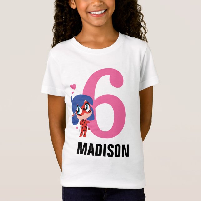 Miraculous Ladybug Chibi Birthday T Shirt (Framsida)
