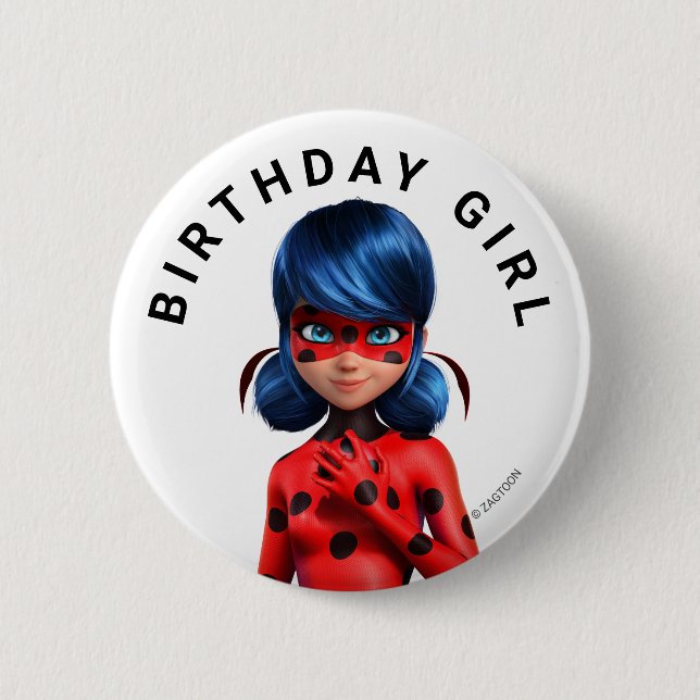 Miraculous Ladybug Girl's Birthday Knapp (Framsida)
