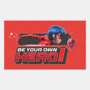 Miraculous Ladybug & Tikki Var din egen Hero! Rektangulärt Klistermärke