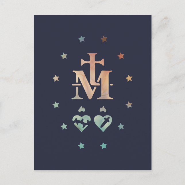 Miraculous Medal Dam av Grace Vykort (Framsida)