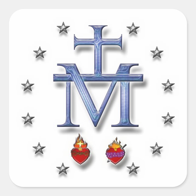Miraculous Medal Fyrkantigt Klistermärke (Framsida)