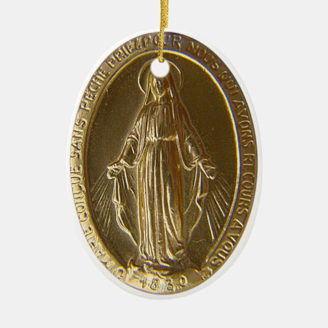 Miraculous Medal Julgransprydnad Keramik (Framsidan)