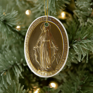 Miraculous Medal Julgransprydnad Keramik