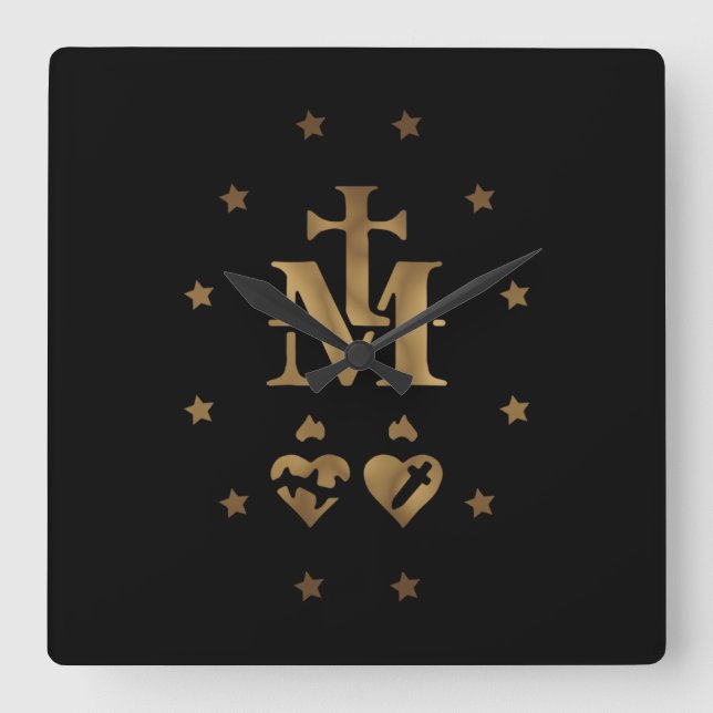 Miraculous Medal, Medal från Dam av Grace T-S Fyrkantig Klocka (Framsida)