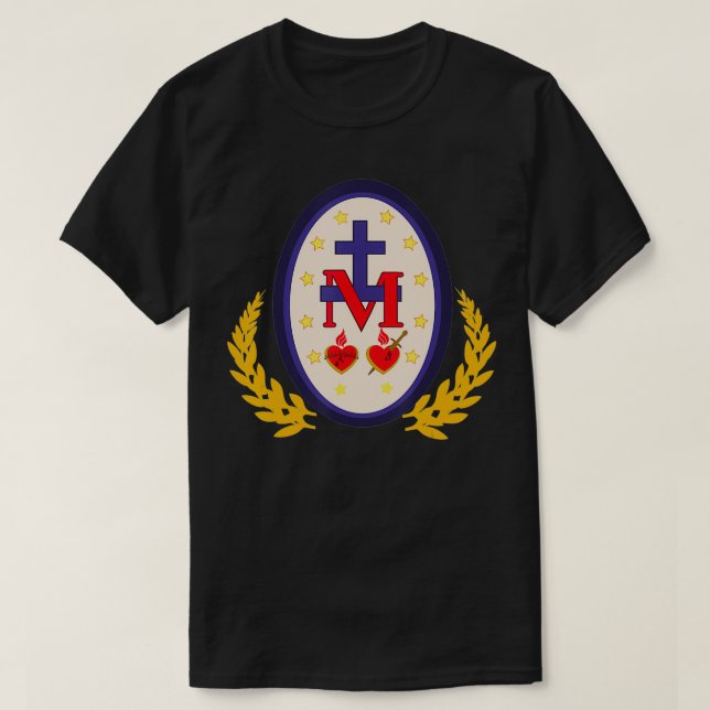 Miraculous Medal of Immaculate Conception Catholic T Shirt (Design framsida)