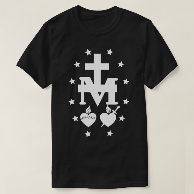 Miraculous Medal Of Immaculate Conception Catholic T Shirt (Design framsida)