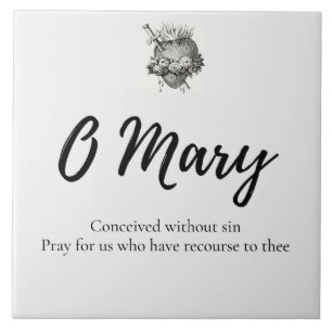 Miraculous Medal Prayer Ceramic Tile Kakelplatta