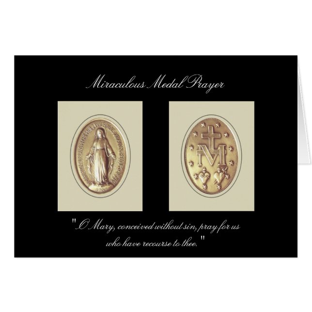 Miraculous Medal Prayer Hälsningskort (Framsidan Horizontal)