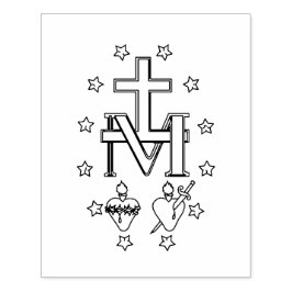 Miraculous Medal Rubber Frimärke Stämpel
