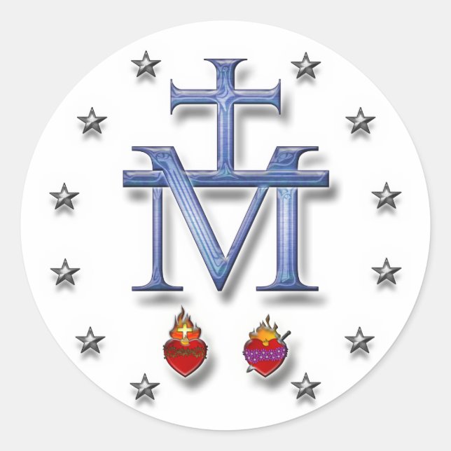 Miraculous Medal Runt Klistermärke (Framsida)