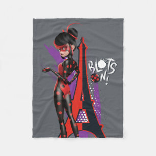 Miraculous Re-verse Shadybug Blots on! Fleecefilt