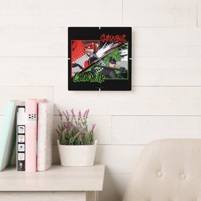 Miraculous Reverse Shadybug & Klo Noir Fyrkantig Klocka (Läsesal)