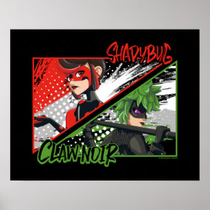 Miraculous Reverse Shadybug & Klo Noir Poster