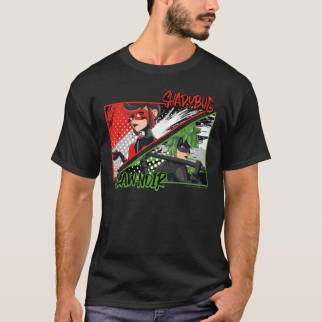 Miraculous Reverse Shadybug & Klo Noir T Shirt (Framsida)