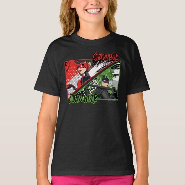 Miraculous Reverse Shadybug & Klo Noir T Shirt (Framsida)