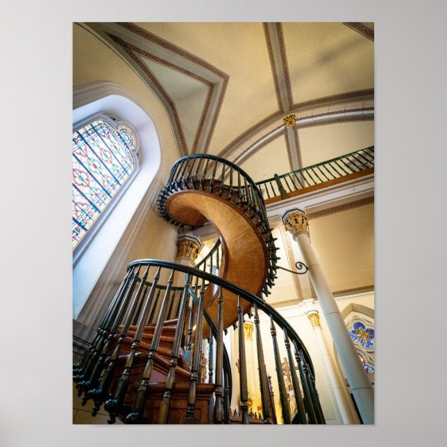 Miraculous Staircase Loretto Chapel Santa Fe NM Poster (Framsidan)