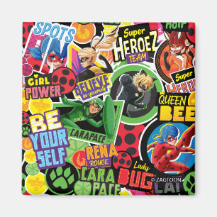 Miraculous Superhjälte Characters Mönster Magnet