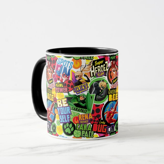 Miraculous Superhjälte Characters Mönster Mugg (Framsida vänster)