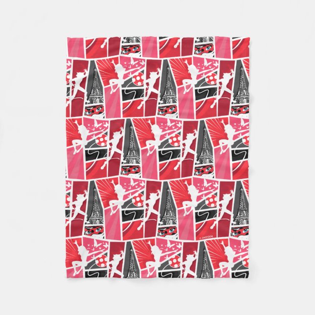 Miraculous Tecknad Ladybug Paris Mönster Fleecefilt (Framsidan)