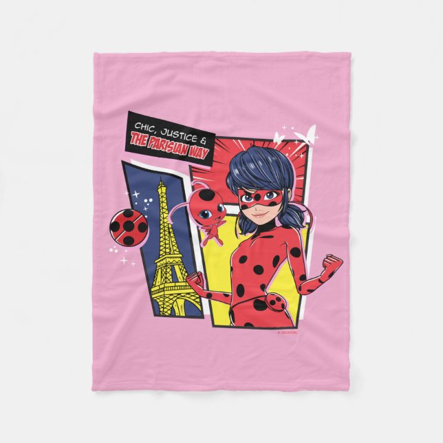 Miraculous Tecknad Ladybug Parisian Way Fleecefilt (Framsidan)