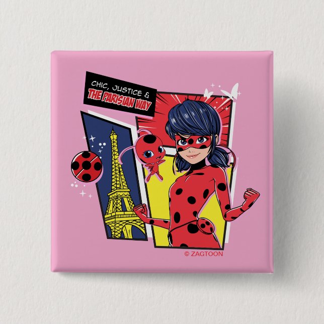 Miraculous Tecknad Ladybug Parisian Way Knapp (Framsida)