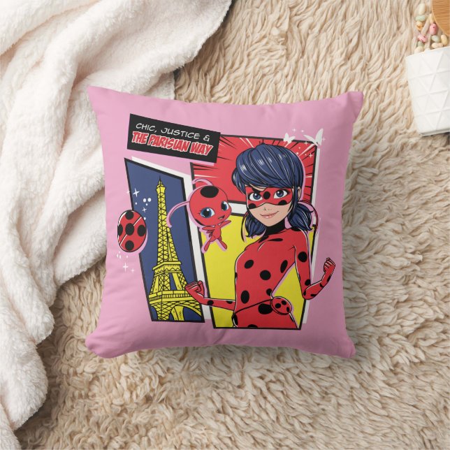 Miraculous Tecknad Ladybug Parisian Way Kudde (Filt)