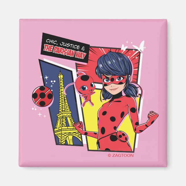 Miraculous Tecknad Ladybug Parisian Way Magnet (Framsidan)