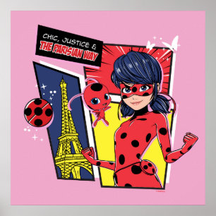 Miraculous Tecknad Ladybug Parisian Way Poster