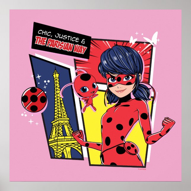 Miraculous Tecknad Ladybug Parisian Way Poster (Framsidan)