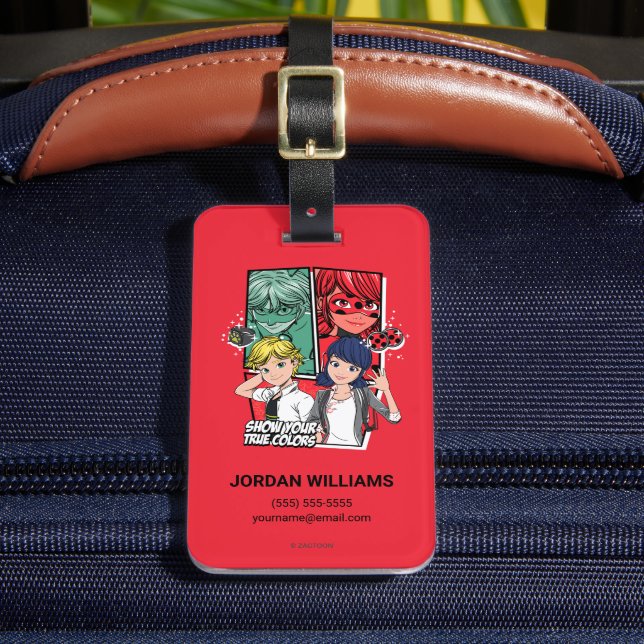 Miraculous Tecknad Marinette & Adrien True Färg Bagagebricka (Framsida Insitu 2)