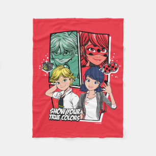 Miraculous Tecknad Marinette & Adrien True Färg Fleecefilt