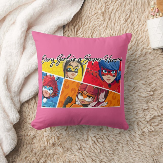 Miraculous varenda flicka är en Toppen Hero Kudde (Filt)