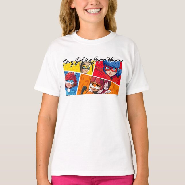 Miraculous varenda flicka är en Toppen Hero T Shirt (Framsida)