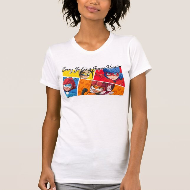 Miraculous varenda flicka är en Toppen Hero T Shirt (Framsida)