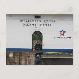 miraflores låser panamakanal vykort