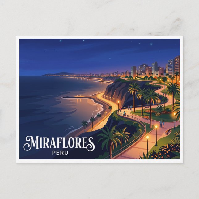 Miraflores Malecón Lima Peru Vykort (Framsida)
