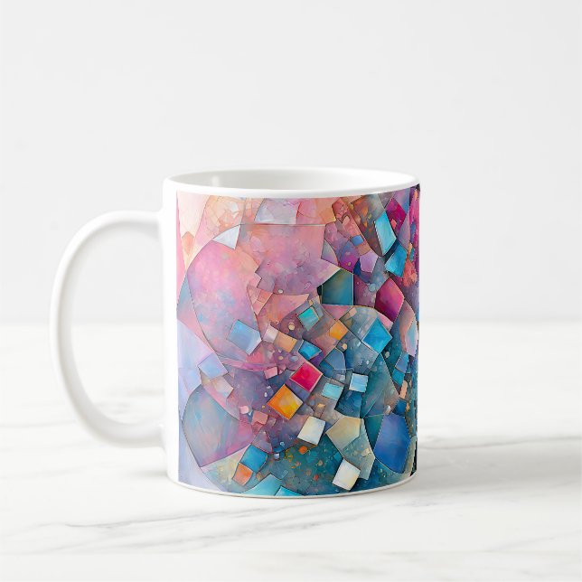"Mirage Cascade" Färg Abstrakt Art liggande Kaffemugg (Vänster)