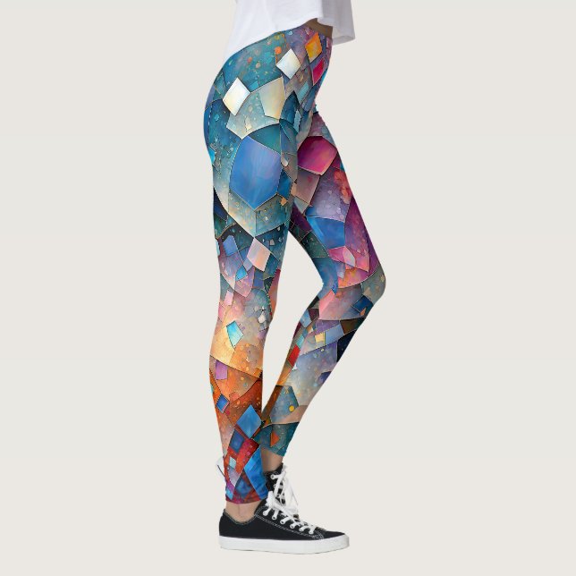 "Mirage Cascade" Färgkonst av Abstrakt Leggings (Höger)