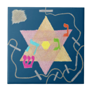 Mirakel av det Hanukkah minnet belägger med tegel Kakelplatta