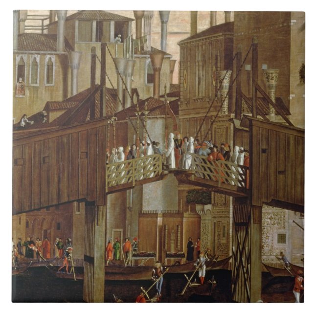 Mirakel av reliken av den heliga kor, specificerar kakelplatta (Framsidan)