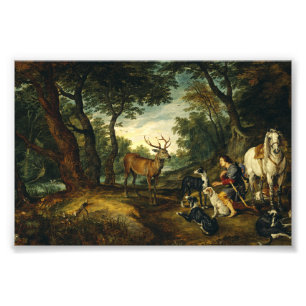 Mirakel av Saint Hubert av Peter Paul Rubens  Fototryck