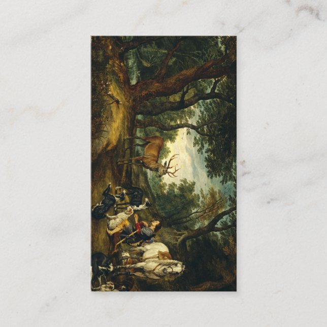 Mirakel av Saint Hubert av Peter Paul Rubens  Visitkort (Framsida)
