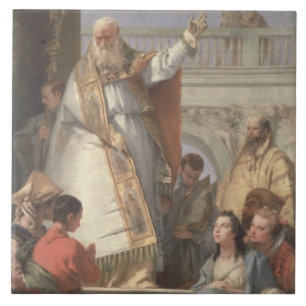 Mirakel av St Patrick, c.1746 (olja på kanfas) Kakelplatta