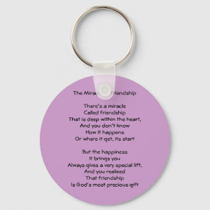 Mirakel av vänskapdikt Keychain Nyckelring