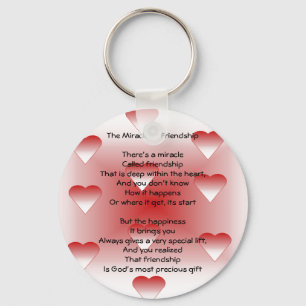 Mirakel av vänskapdikt Keychain Nyckelring