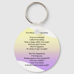 Mirakel av vänskapdikt Keychain Nyckelring