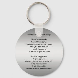 Mirakel av vänskapdiktkeychain nyckelring