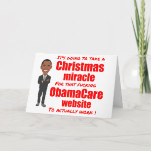Mirakel för ObamaCare websitejul Helgkort