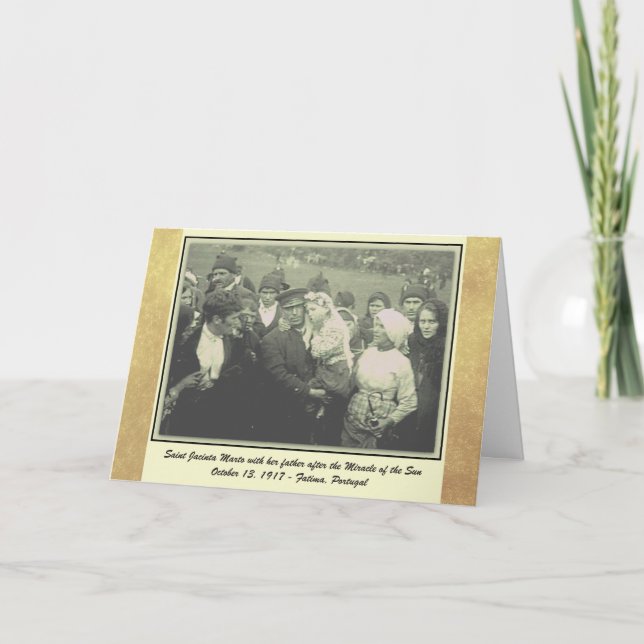 Mirakel för St. Jacinta Marto Fatima av solen Kort (Framsida)